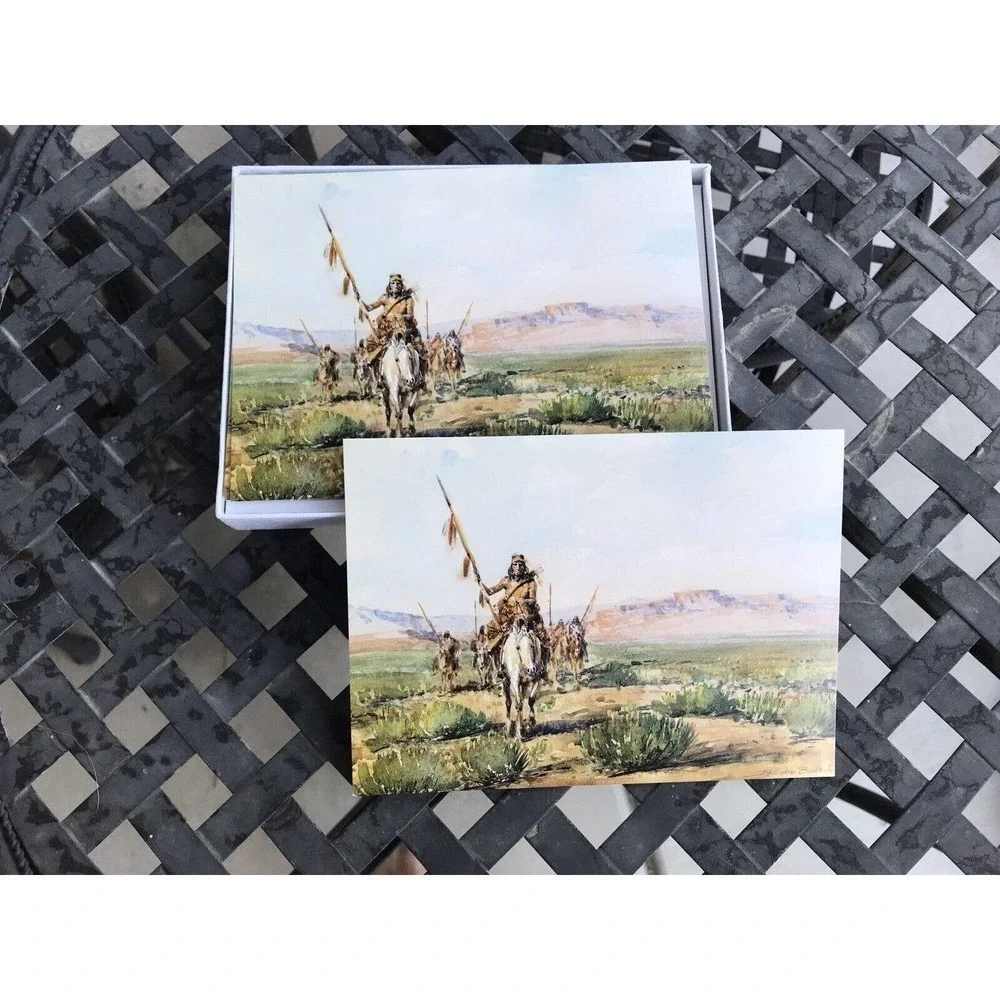 Stationery Borein Indians Approaching 10Cards/Envelopes Arlington Gallery